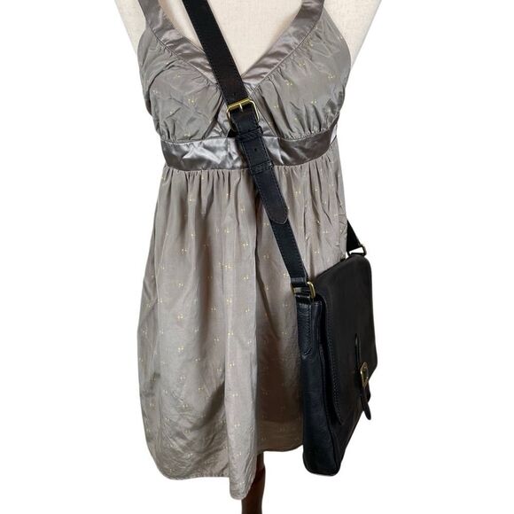 Frye Leather Crossbody Bag Claude Messenger Pebbled Black - Picture 6 of 15